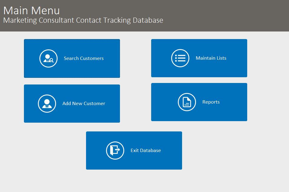 Marketing Consultant Contact Tracking Template Outlook Style | Contact Database